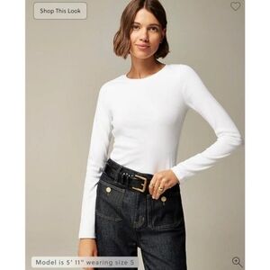 NWT J. Crew Women's Classic White Long Sleeve Tee
